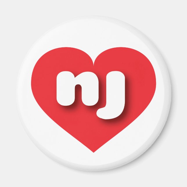 New Jersey Red Heart - I love NJ Magnet (Front)