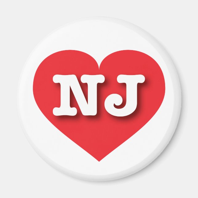 New Jersey Red Heart - I love NJ Magnet (Front)