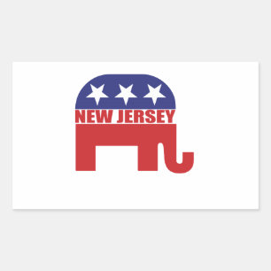 New Jersey Republican Elephant Rectangular Sticker