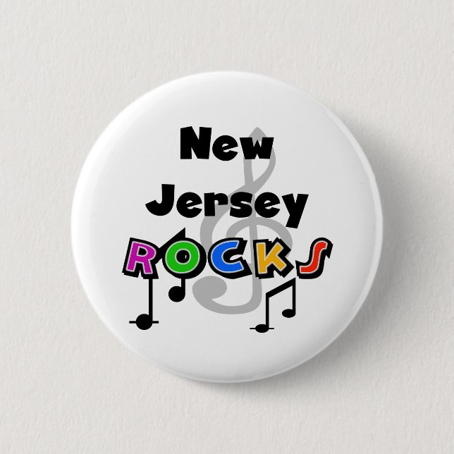 New Jersey Rocks 6 Cm Round Badge (Front)