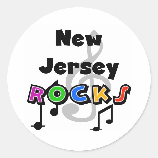 New Jersey Rocks Classic Round Sticker (Front)