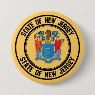 New Jersey Round Emblem 7.5 Cm Round Badge