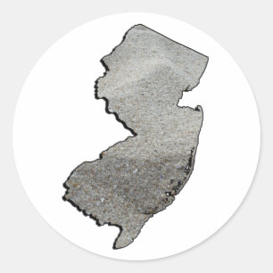 New Jersey Sandy State Outline Classic Round Sticker
