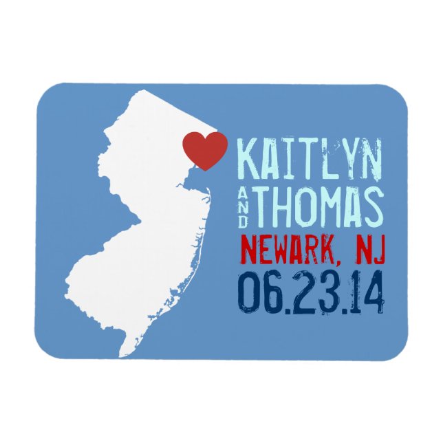 New Jersey Save the Date - Customisable City Magnet (Horizontal)