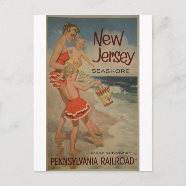 New Jersey Seashore Vintage Travel Postcard (Front)