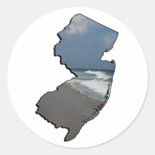 New Jersey Shore State Outline Classic Round Sticker