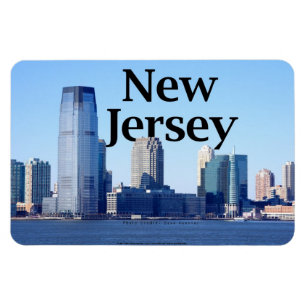 New Jersey Skyline with New Jersey in the Sky. Magnet