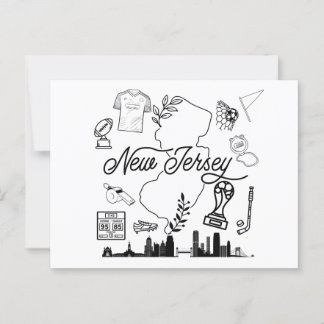 New Jersey Sports Icons Postcard. Postcard