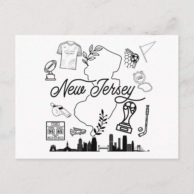 New Jersey Sports Icons Postcard. Postcard (Front)