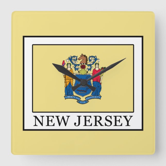 New Jersey Square Wall Clock (Front)