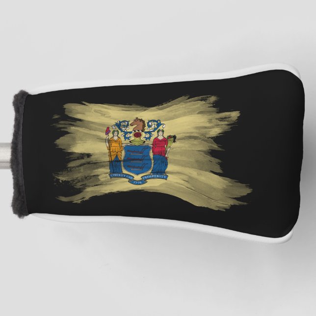 New Jersey state flag brush stroke Golf Head Cover (Front)