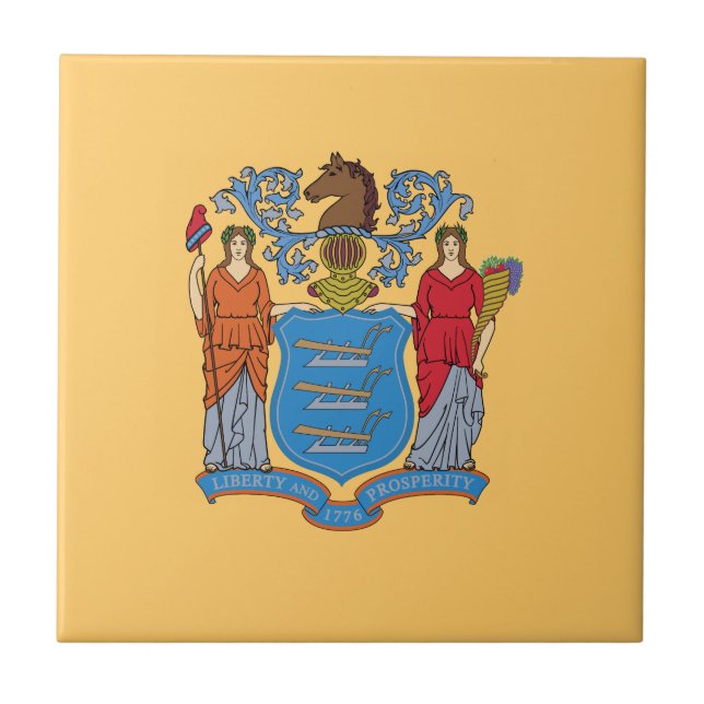 New Jersey State Flag Ceramic Tile (Front)