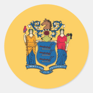 New Jersey State Flag Classic Round Sticker