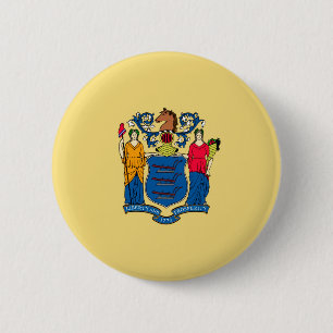New Jersey State Flag Design 6 Cm Round Badge