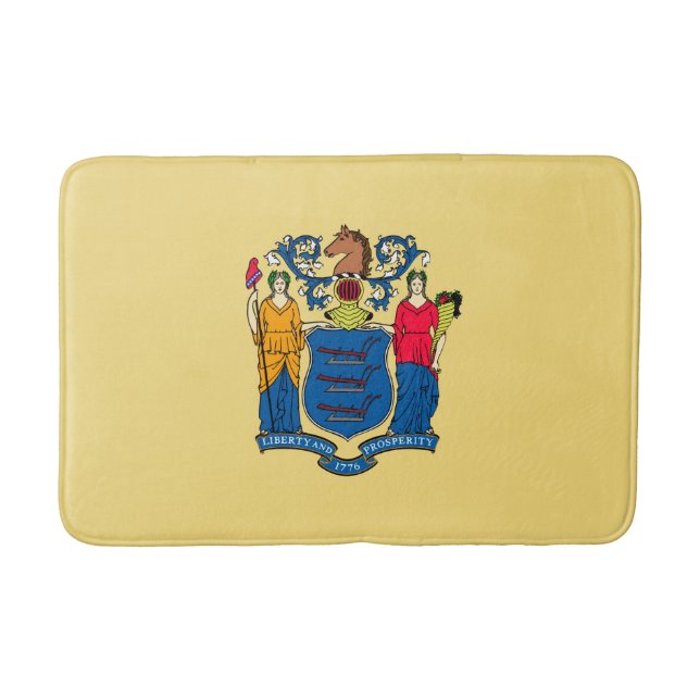 New Jersey State Flag Design Bath Mat (Front)