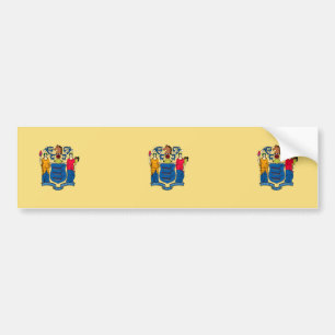 New Jersey State Flag Design Bumper Sticker
