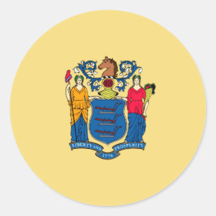 New Jersey State Flag Design Classic Round Sticker