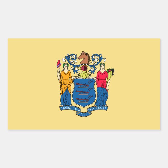 New Jersey State Flag Design Rectangular Sticker (Front)