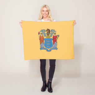 New Jersey State Flag Fleece Blanket