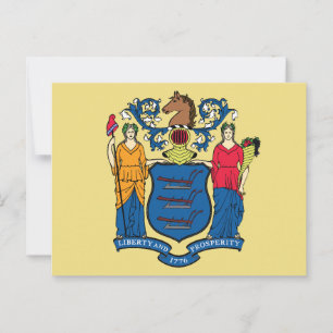 New Jersey State Flag Garden Liberty Prosperity Postcard