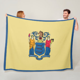 New Jersey State Flag Print Patriotc Fleece Blanket