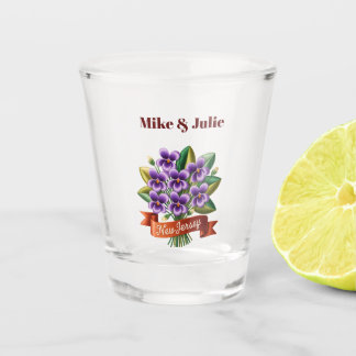 New Jersey State Flower Personalised Shot Glass