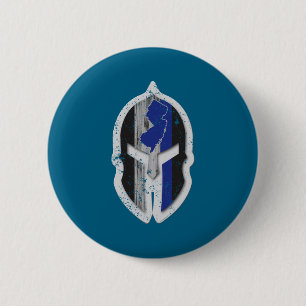 New Jersey State Lice Thin Blue Line Spartan 6 Cm Round Badge