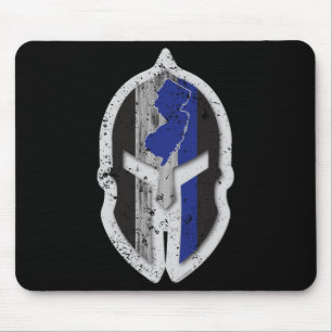 New Jersey State Lice Thin Blue Line Spartan Mouse Pad