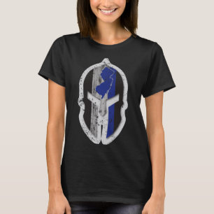 New Jersey State Lice Thin Blue Line Spartan T-Shirt