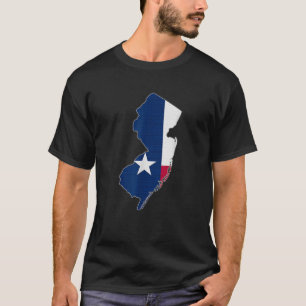 NEW JERSEY STATE MAP TEXAS TX Flag Roots Men Women T-Shirt