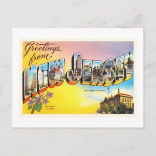 New Jersey State NJ Old Vintage Travel Postcard- Postcard