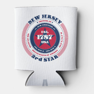 New Jersey State Pride Personalised Monogram Can Cooler