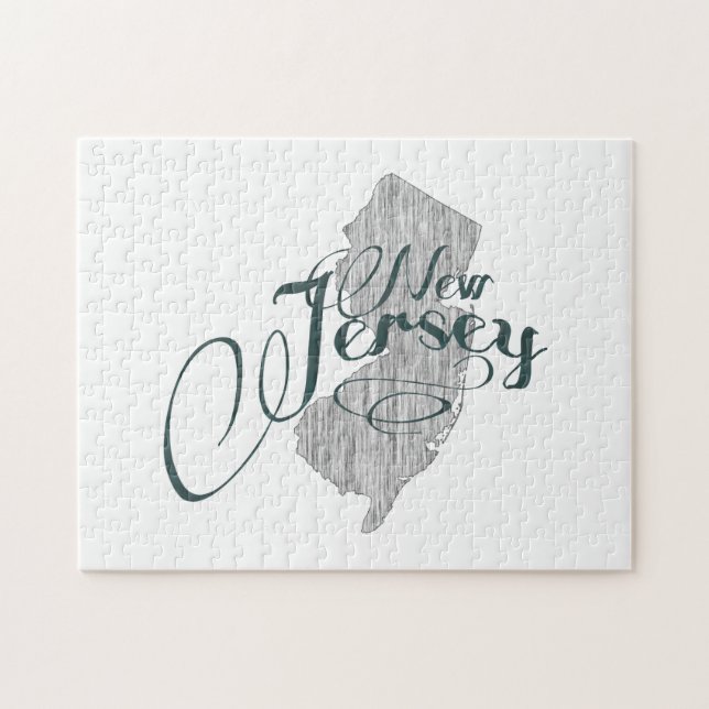New Jersey State Typography Jigsaw Puzzle (Horizontal)
