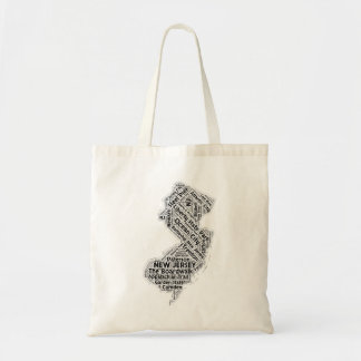 New Jersey State Word Cloud Tote Bag