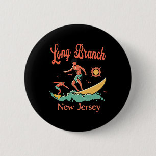 New Jersey Surfer Long Branch Nj Surfing Beach Vac 6 Cm Round Badge