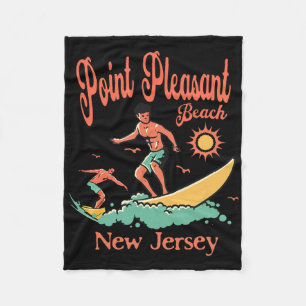 New Jersey Surfer Point Pleasant Beach Nj Surfing  Fleece Blanket