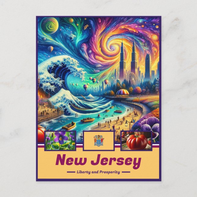 New Jersey Tapestry Coastal & Cultural Postcard (Front)