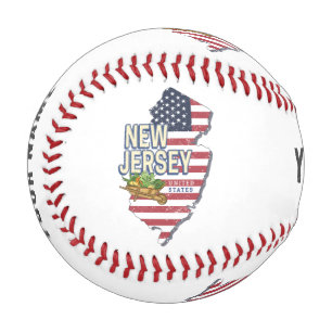 New Jersey United States Retro Map USA Souvenir Baseball
