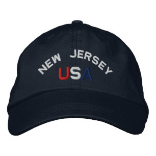 New Jersey USA Embroidered Navy Blue Hat