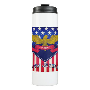 New Jersey USA Flag Thermal Tumbler