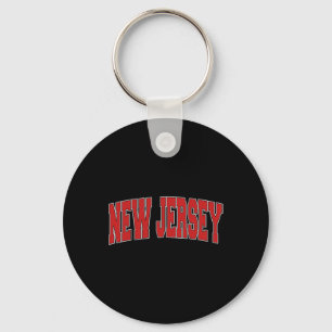 New Jersey Usa State Nj Varsity Style Vintage Spor Key Ring