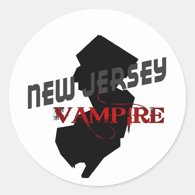 NEW JERSEY vampire Classic Round Sticker (Front)