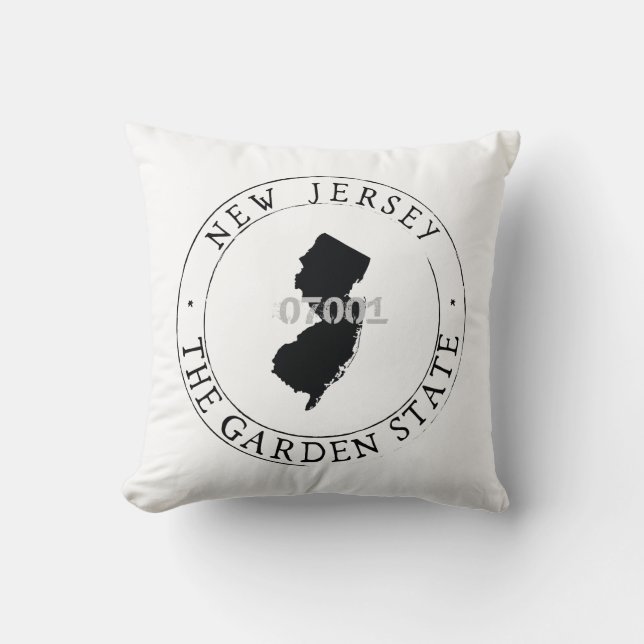 New Jersey Zip Code Pillow (Front)