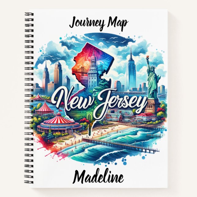 New Jersey's vibrant attractions along the coast Notebook (Front)