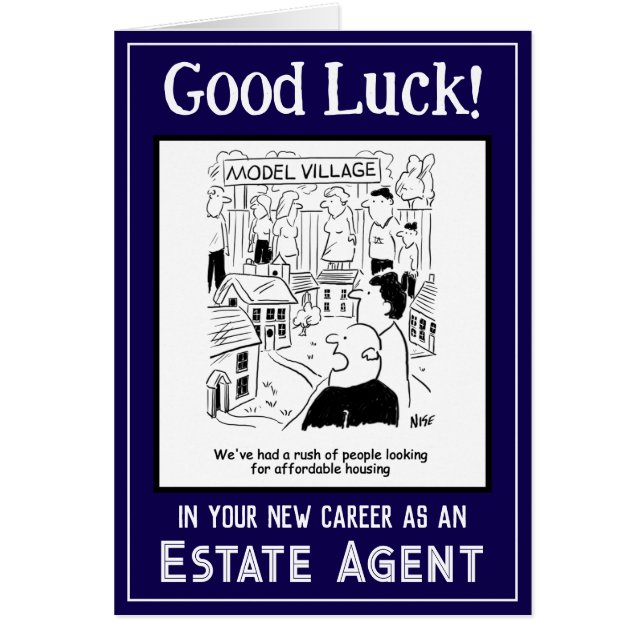 New Job as an Estate Agent. Good Luck Card (Front)