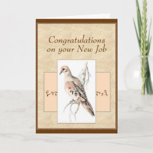 New Job Congratulation  Mourning Dove Turtle Dove Card