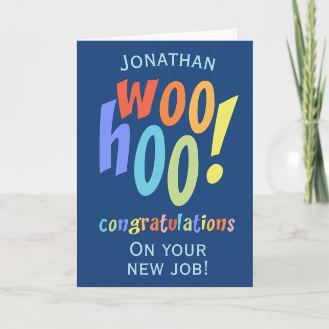 New Job Congratulations Fun Typography Card (Front)