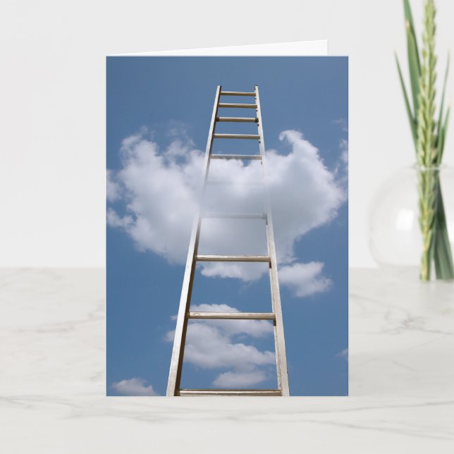 New Job Congratulations Ladder in Sky Card (Front)