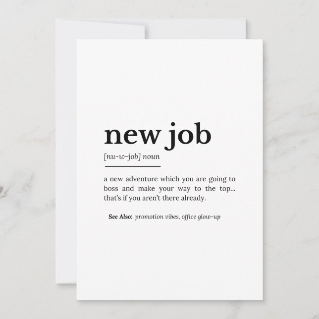 New Job Definition – Funny Motivational Typography (Front)
