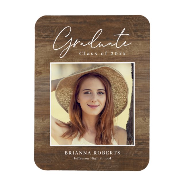 New Journey Rustic Graduation Announcement Magnet (Vertical)